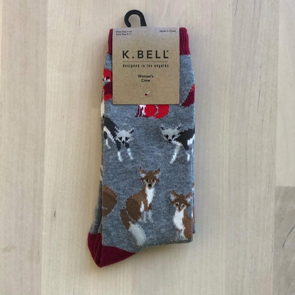 K. Bell Women’s Fox Crew Socks